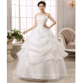 SLS059YC Fast Delivery Plus Size Strapless Bride Wedding Dresses Frock Designs Pleated Ivory Organza Ball Gown Wedding Dress